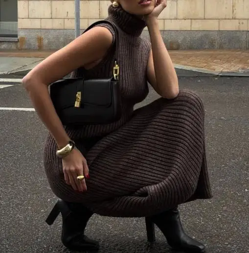 Vestidos de mujer trajes 2025 Otoño/Invierno nueva moda cuello alto | Ropa de mujer · Omeda.es - Imagen 5