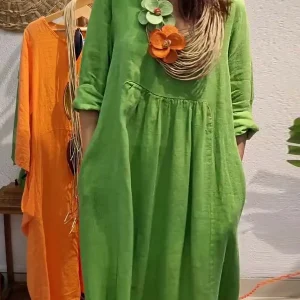 Vestidos sueltos informales para mujer, vestido cómodo con cuello | Ropa de mujer · Omeda.es