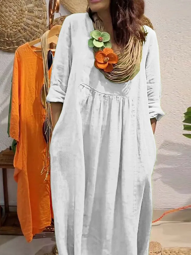 Vestidos sueltos informales para mujer, vestido cómodo con cuello | Ropa de mujer · Omeda.es - Imagen 8