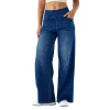 Women Sporty Jeans Streetwear High Waist Flared Jeans With Waistband | Ropa de mujer · Omeda.es