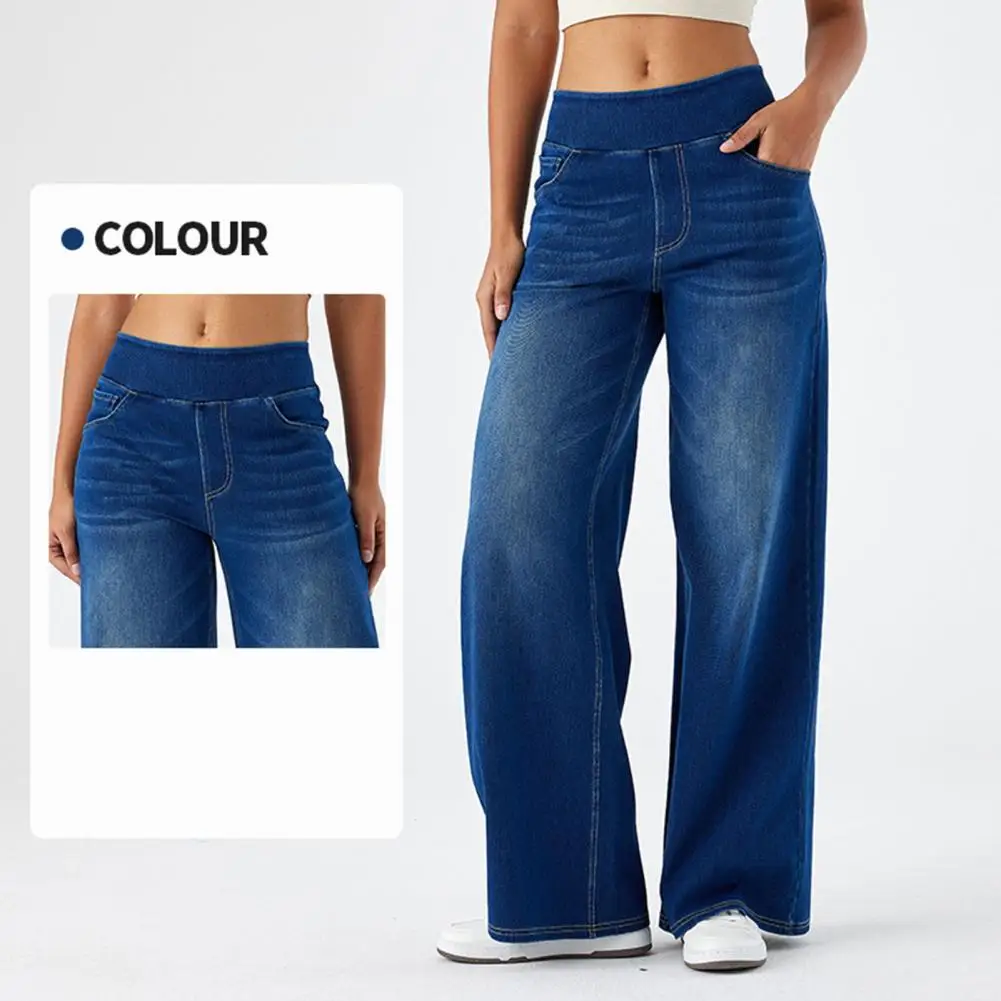 Women Sporty Jeans Streetwear High Waist Flared Jeans With Waistband | Ropa de mujer · Omeda.es - Imagen 3