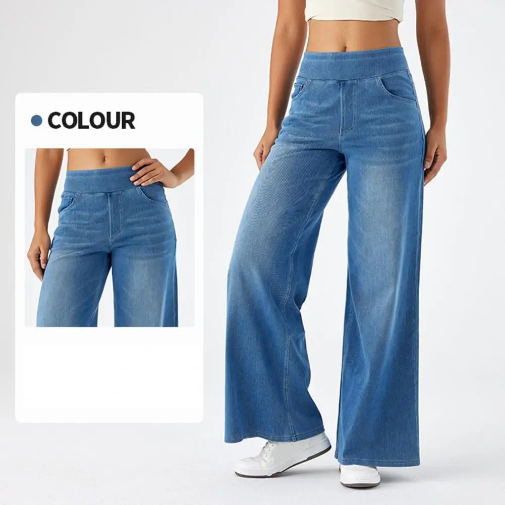 Women Sporty Jeans Streetwear High Waist Flared Jeans With Waistband | Ropa de mujer · Omeda.es - Imagen 4