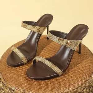 Zapatillas de tacón de aguja con bordado de flores para mujer, | Zapatos y calzado · Omeda.es